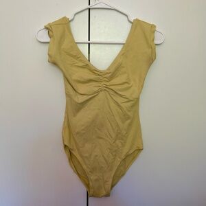 Yellow Cap Sleeve Gaynor Minden Leotard